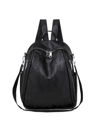 Women PU Letter Large Backpack
