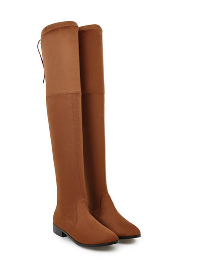Shoes Square Low Heel Women Over The Knee Boots 
