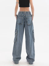 High Waist Straight Tube Loose Wide Leg Trousers Jeans