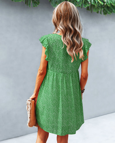 Sexy V-neck Print Dress