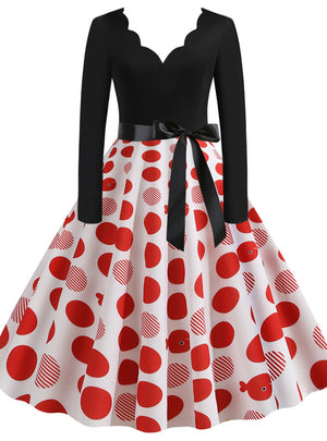 Round Dot LongSleeve Dress