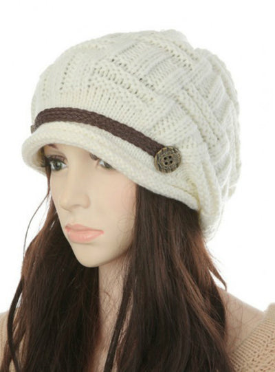 Bonnet Hat Female Knitted Crochet Cap Beanies