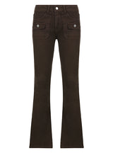 Low-waisted Slim Denim Trousers Jeans