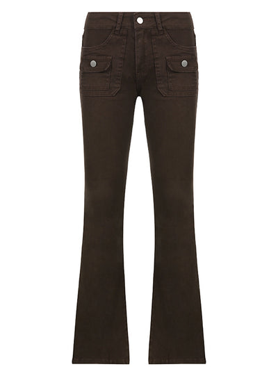 Low-waisted Slim Denim Trousers Jeans