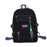 Students Nylon Contrast Color Backpack
