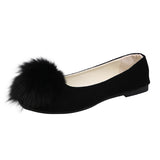 Square Flat-bottomed Fluffy Shallow Shoes