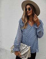 Solid Color V-neck T-shirt