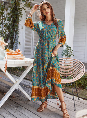 Bohemian Leisure Holiday Print Dress