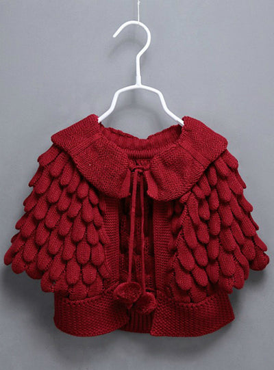 Batwing Sleeve Pineapple Knitting Wool Sweater Coat 