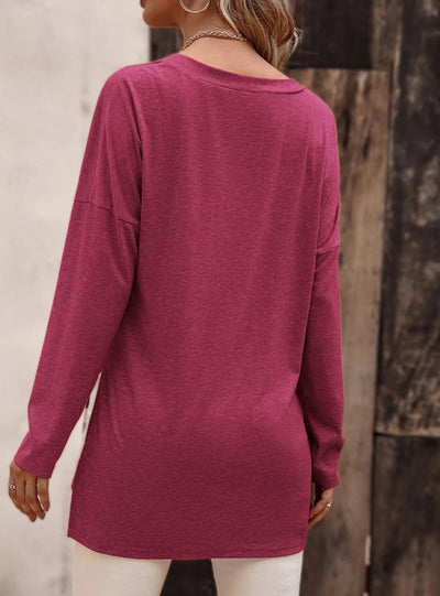 Loose Casual Knitted Long Sleeve T-shirt