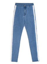 Pearl Ribbon Jeans Pencil Pants