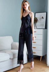 Silk Sling Pajamas Pants Suit