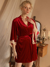 Velvet Stitching Sexy Pajamas Suspender Suit