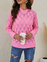 V-neck Fish-scale Hollow Sweater