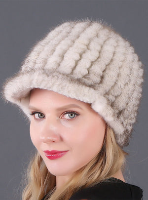 Mink Hats Fur Woven Winter Fur Hats