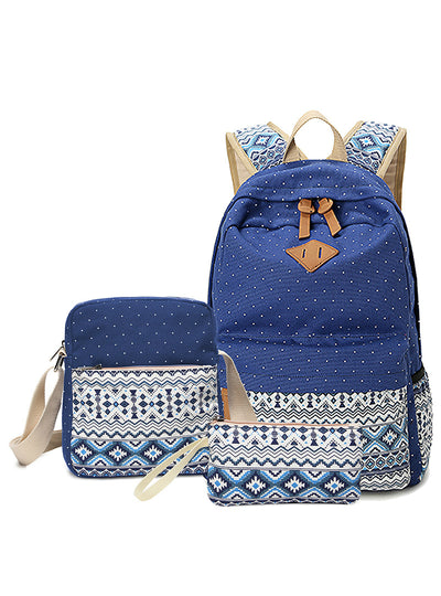 Women School Bags for Teenage Girls Cute Black Set 