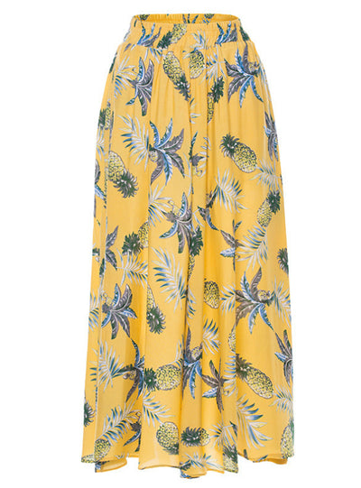 Bohemia Printed Elastic Waist Beach Skirt