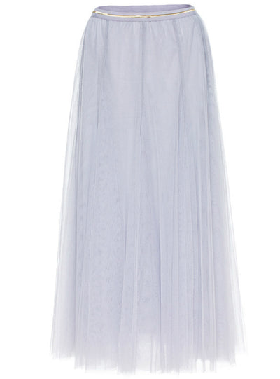 A-Shaped Gauze Skirt Tea-Length Dress