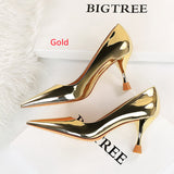 Metallic Patent Leather Bright Shoes