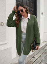 Loose Knit Cardigan Pocket Sweater