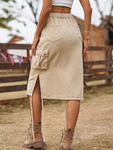 Women Denim Lace-up Skirt