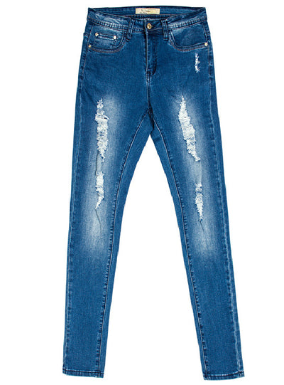 3D Embroidered High Waist Jeans