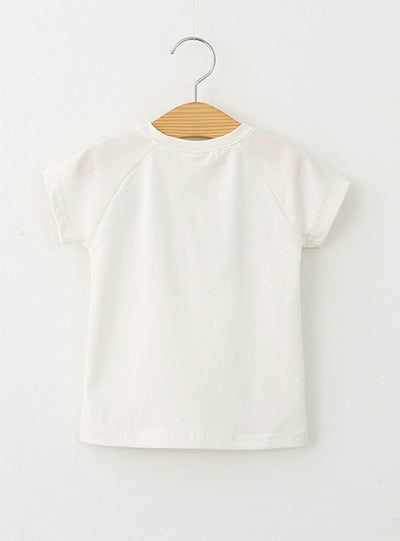 Cartoon Kitten Printed T-Shirts+Net Veil Dress