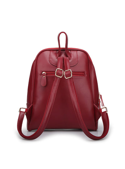 Women Leather Backpack Students' Backpacks 