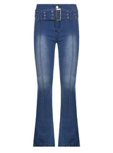 Stretch Horn Straight Hip-lifting Jeans