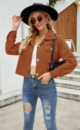 Lapel Button Long Sleeve Jacket