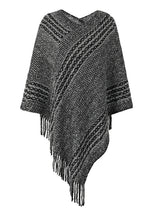 Striped Cape Fringed Shawl