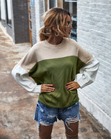 Contrasting Color Sweater Top