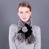 Women Warm Wool Rex Fur Scarf Neck Girl Winter