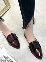 Pointed Toe Black Oxford Shoes for Women Flats 