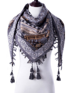 Ethnic Scarves Female Tassel Scarf Printed Wraps