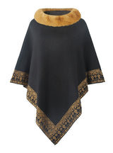 Fur Collar Cape Shawl Coat