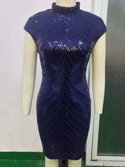Sexy Retro Sequined Cap Sleeve Dress
