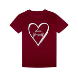 Love Heart Printed Short Sleeve T-shirt
