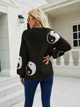 Loose Pullover Color Matching Sweater