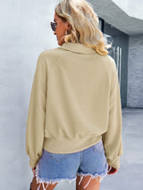 Women Long Sleeve Solid Color Top