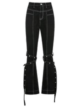 Black High Waist Casual Jeans