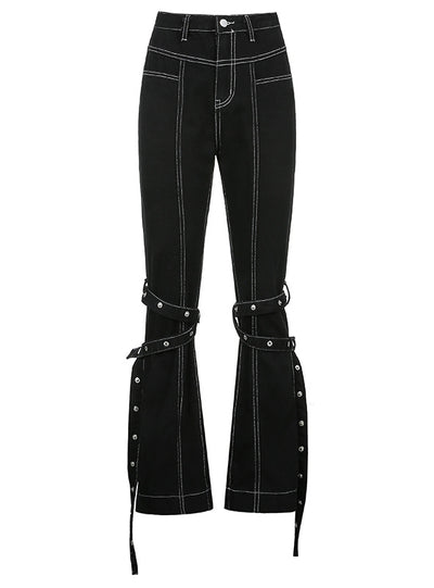 Black High Waist Casual Jeans