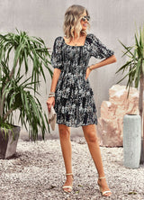 Square Neck Fashion Holiday Cake Dress