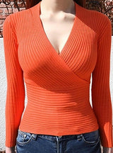 Sexy Winter Knitted Sweater V Neck Cashmere Sweater