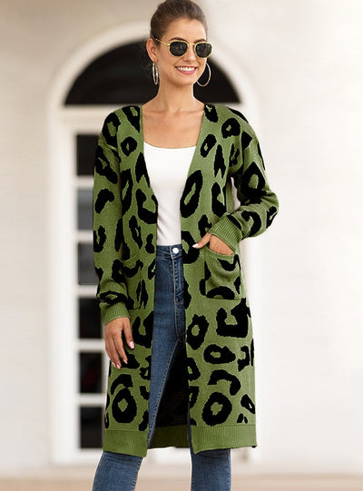 Camo Cardigan Leopard Print Sweater Coat