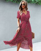 Short Wave Hi Lo Print Dress