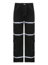 Sectional Zipper Splicing Personalized Jeans