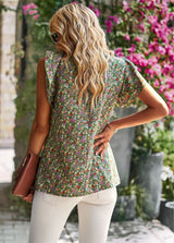 Loose Casual Floral Round Neck Shirt