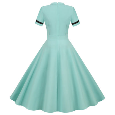 Women Retro Short Sleeve Dress