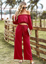 Tube Top Wide Leg Trousers Suit